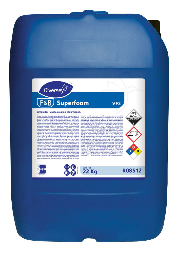 SUPERFOAM VF3 22kg - LIMPIADOR ALCALINO POR ESPUMA DE USO GENERAL